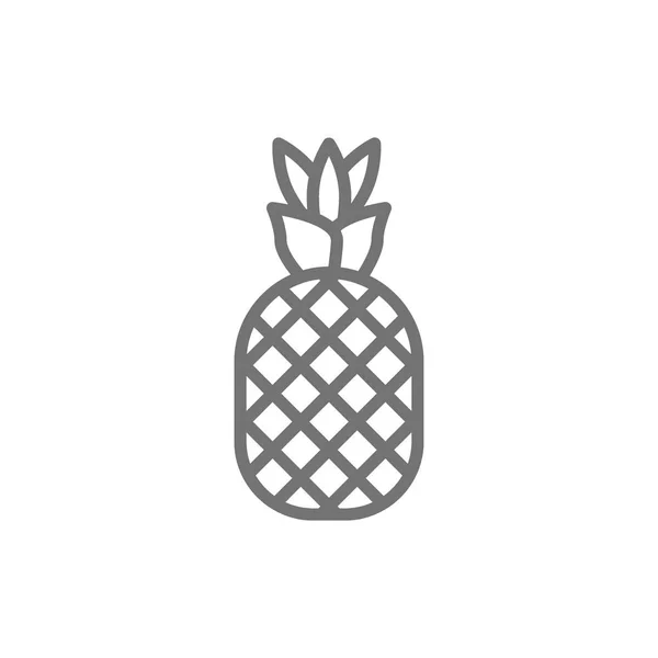 Ananas vectoriel, icône de ligne de fruits. Isolé sur fond blanc — Image vectorielle