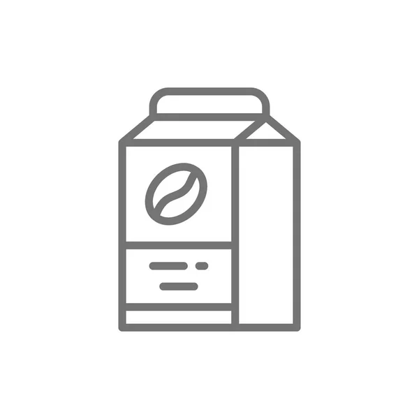 Paquete de café vectorial, icono de línea de envasado de alimentos . — Vector de stock