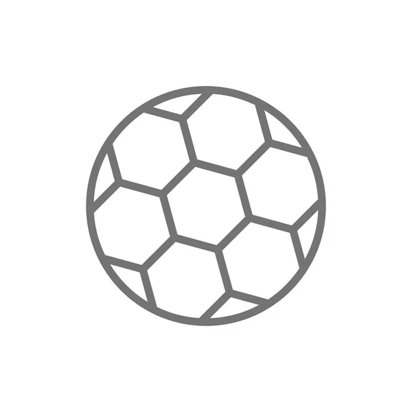 Icono de línea de pelota de fútbol vectorial. Aislado sobre fondo blanco — Archivo Imágenes Vectoriales