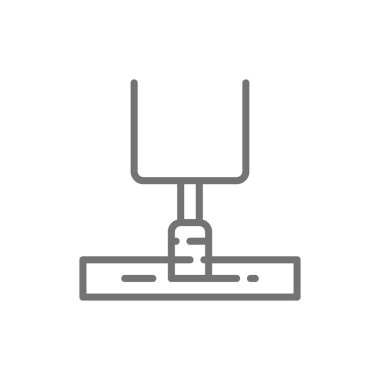 Amerikan futbolu gol sonrası, oyun ekipmanları çizgi simgesi.