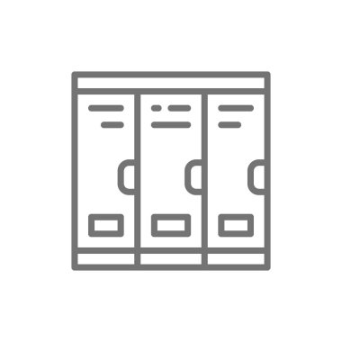 Dolaplar, okul dolapları, soyunma odası hattı simgesi.