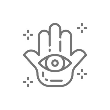 Fatıma'nın Eli, Hamsa maskotu, tılsım, muska çizgi simgesi.