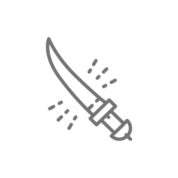 沙姆希尔剑， 剑， 阿拉伯武器线图标. — 图库矢量图片