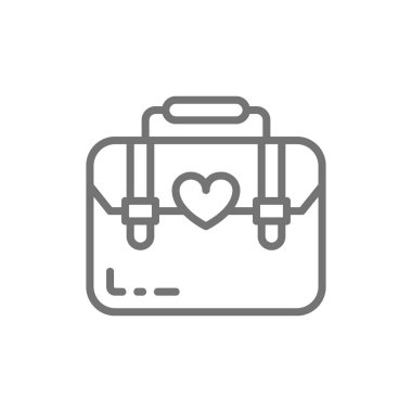 Kadın çantası, kadın evrak çantası hattı simgesi.