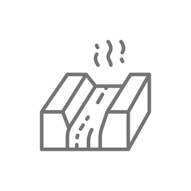 Erimiş metal, lav, magma, metalurji sanayi çizgi simgesi.