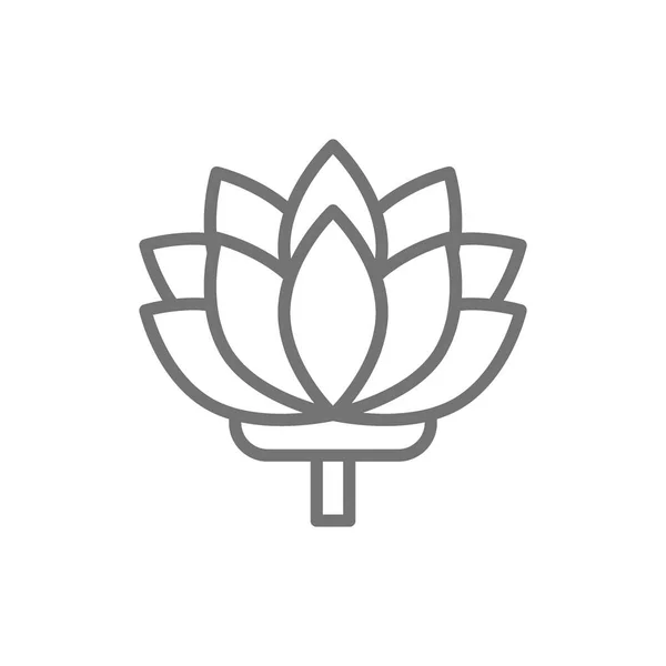 Lotus, icône de la ligne des fleurs indiennes . — Image vectorielle