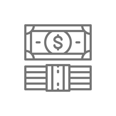 Dolar, para demeti, banknot satırı simgesi.
