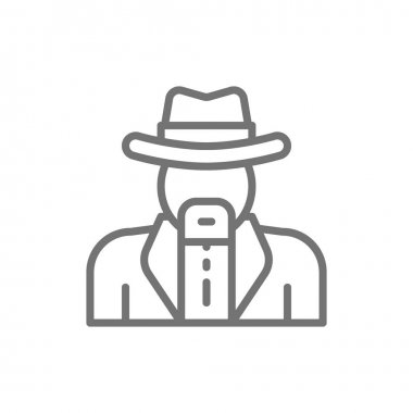 Vektör kovboylar, şerif çizgi simgesi.