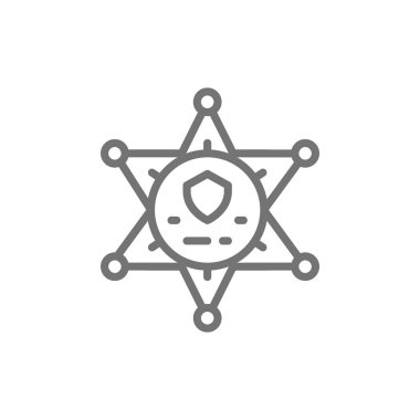 Şerif yıldız rozeti, polis hattı simgesi.