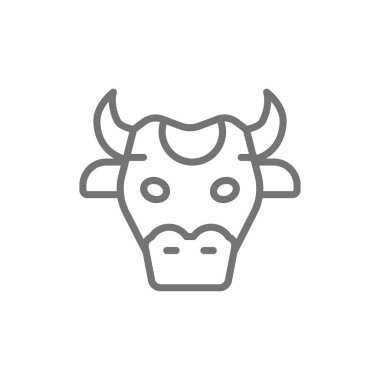 İnek kafası, Hindistan çizgi simgesikutsal hayvan.