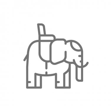 Bir eyer çizgi simgesi ile Hint fil.