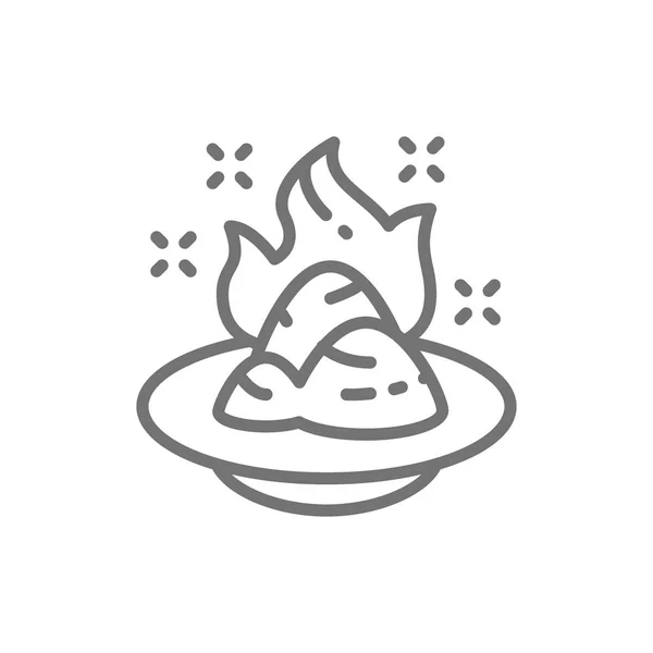 와사비, 일본 고추냉이, 매운 시미라인 아이콘. — 스톡 벡터