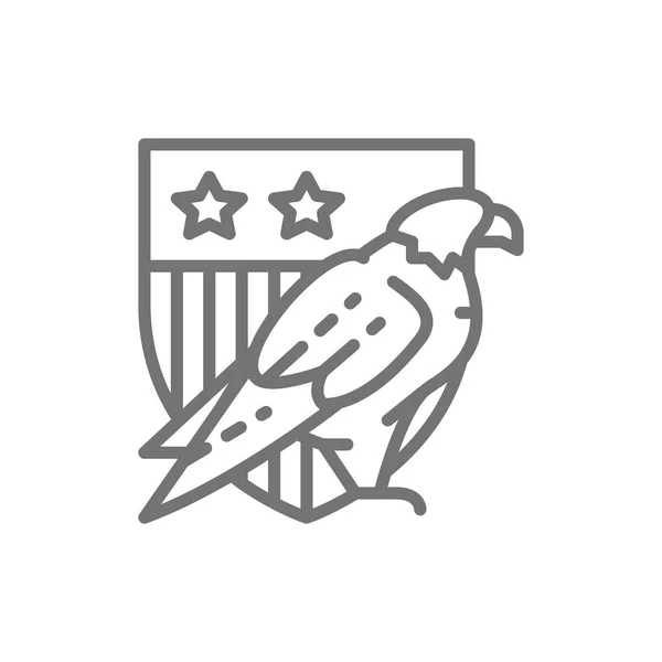 Adler mit US-Schild, Wappen der amerikanischen Linie Ikone. — Stockvektor