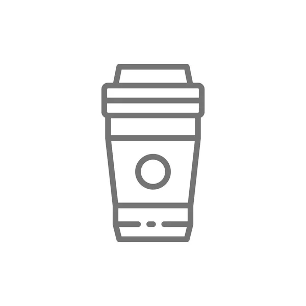 Bebida para llevar, café, línea de té icono . — Vector de stock