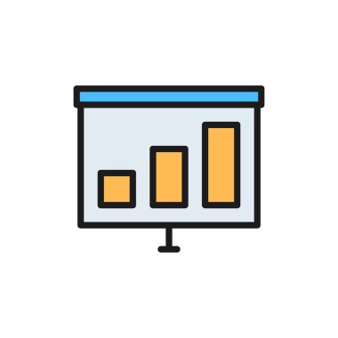 Büyüyen zamanlama düz renk simgesi ile sunu.