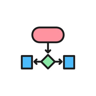 Hiyerarşik yapı, yardımcı grafik düz renk simgesi.