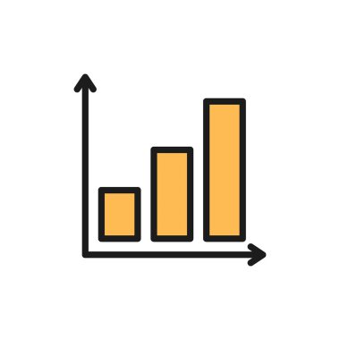 Büyüyen grafik düz renk simgesi ile grafik.