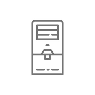 Vektör taşınabilir klima, soğutucu hat simgesi.