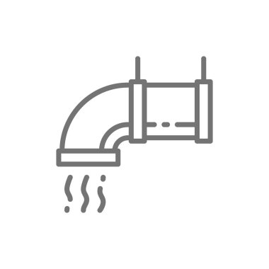 Havalandırma drenaj borusu, boru konektörü, klima hattı simgesi.