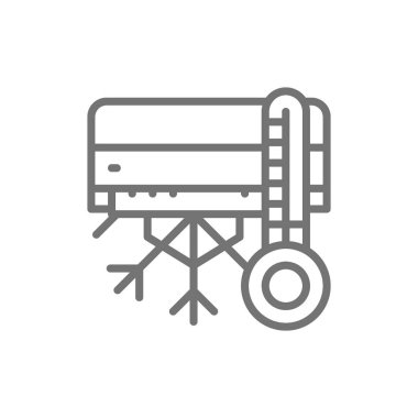 Soğutma hattı simgesi ile vektör klima.