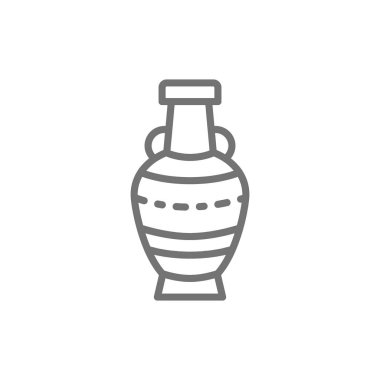 Çin vazo çizgi simgesi. Beyaz arka planda yalıtılmış