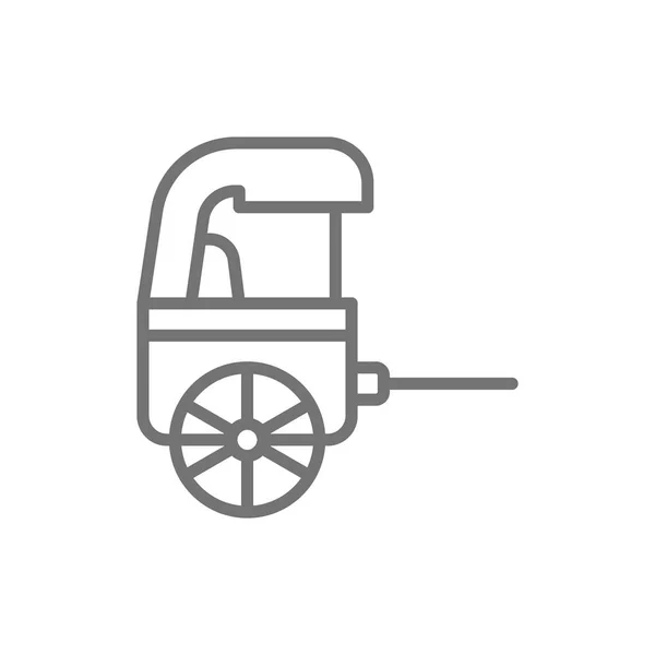 Vector rickshaw, traditional chinese taxi line icon. — Stock Vector