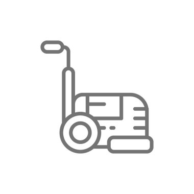 Yıkama elektrikli süpürge, hoover, profesyonel temizlik ekipmanları hattı simgesi.