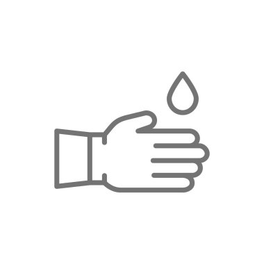 Lastik eldivenler, temizlik hattı simgesi. Beyaz arka planda yalıtılmış