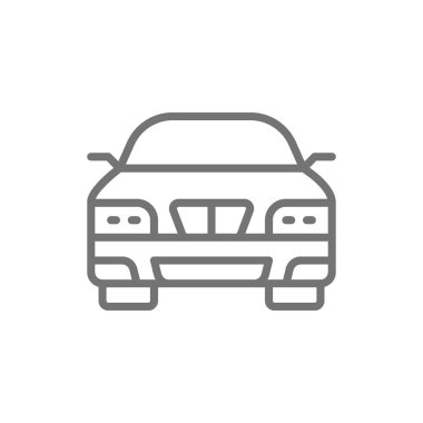 Araba, otomobil, ulaşım hattı simgesi. Beyaz arka planda yalıtılmış