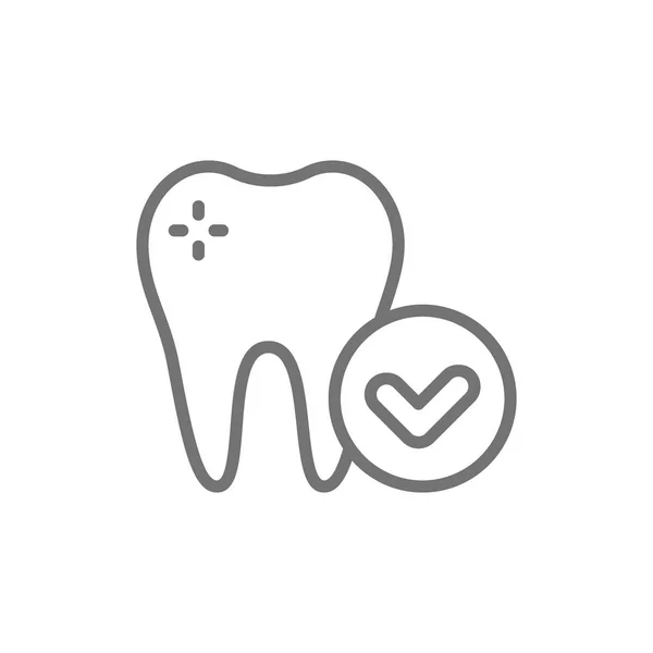 Dente sano vettoriale, icona della linea di cura dentale . — Vettoriale Stock