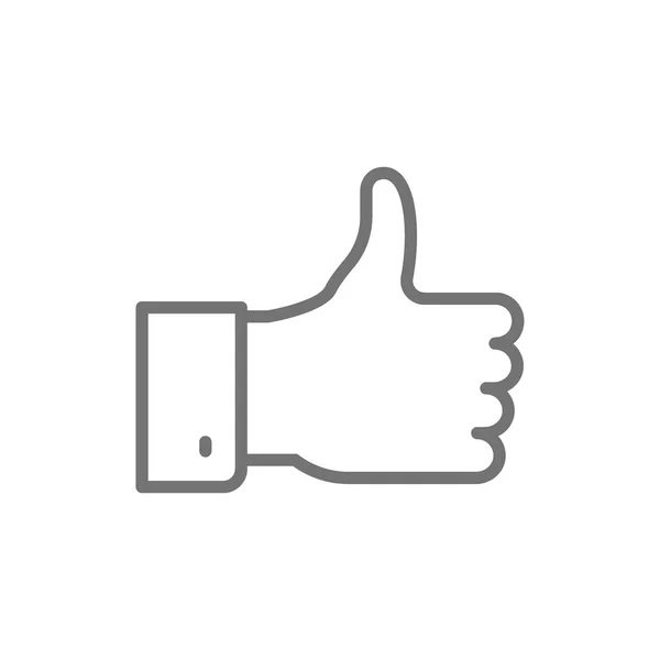 Positive feedback, thumbs up, like line icon. — Stock Vector