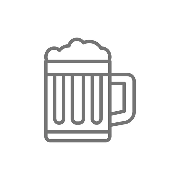 Caneca de cerveja, ícone de linha de vidro de cerveja . —  Vetores de Stock