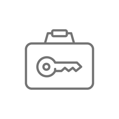 Anahtarlı evrak çantası, bagaj saklama servis hattı simgesi.