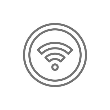 Wifi sinyal çizgisi simgesi. Beyaz arka planda yalıtılmış