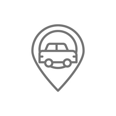 Araç konumu, taksi hattı simgesi ile harita işaretçisi.