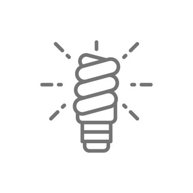 Enerji tasarrufu lambası, ampul hattı simgesi.