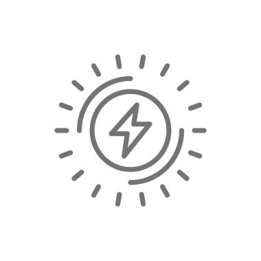 Eelektrik güç, elektrik hattı simgesi. Beyaz arka planda yalıtılmış