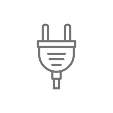 Avrupa elektrik fiş hattı simgesi. Beyaz arka planda yalıtılmış