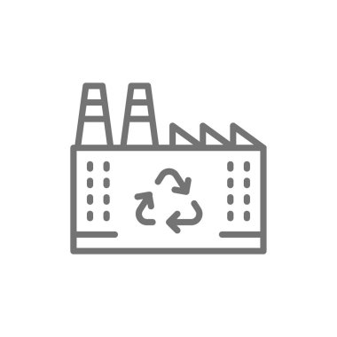 Atık geri dönüşüm tesisi, çöp fabrikası hat simgesi.