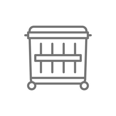 Çöp kutusu, geri dönüşüm kutusu, çöp kutusu, büyük çöp kutusu satır simgesi.