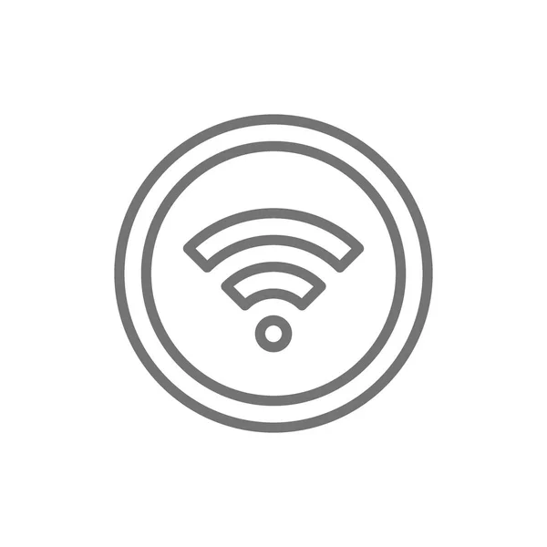 Icône de ligne de signal WiFi. Isolé sur fond blanc — Image vectorielle