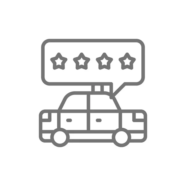 Évaluation du service de taxi, icône de ligne de qualité de service . — Image vectorielle