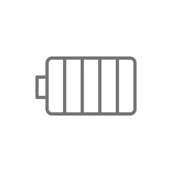 Batteri linje ikon för el ackumulator. Isolerad på vit bakgrund — Stock vektor