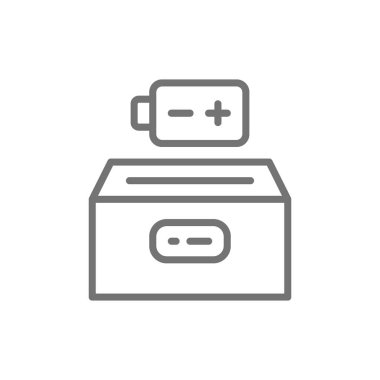 Pil geri dönüşüm hattı simgesi. Beyaz arka planda yalıtılmış