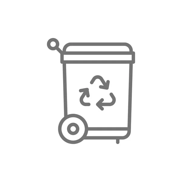 Vektor-Mülleimer, Recycling-Mülleimer-Linie-Symbol. — Stockvektor