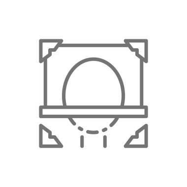 Kişi yüz taraması, biyometrik tanımlama çizgisi simgesi.