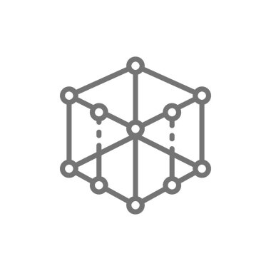 3d ürün modelleme çizgi simgesi. Beyaz arka planda yalıtılmış