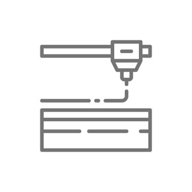 3d baskı, lazer metal kesme, endüstriyel lazer hattı simgesi.