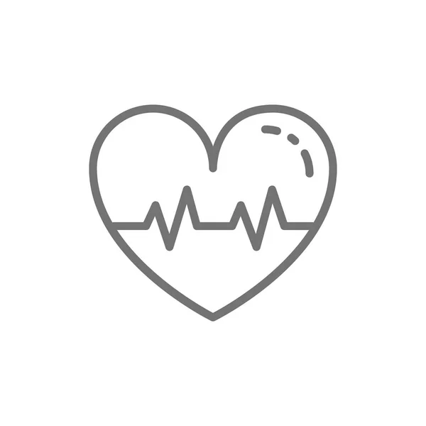 Pictogram voor een gezonde heartbeat-lijn. Geïsoleerd op witte achtergrond — Stockvector