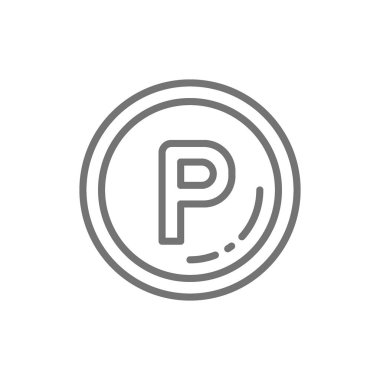 Vektör araç park işareti izin satır simgesi.